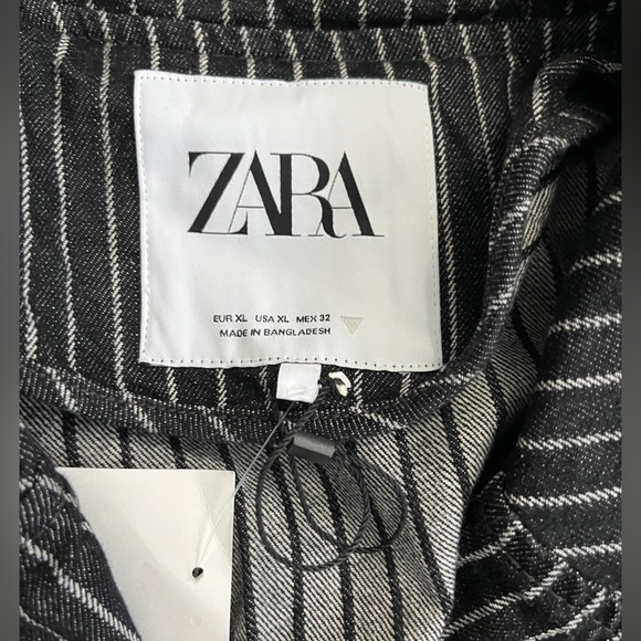 Zara Women’s Cropped Striped Denim Jacket - Size XL - Picture 11 of 12